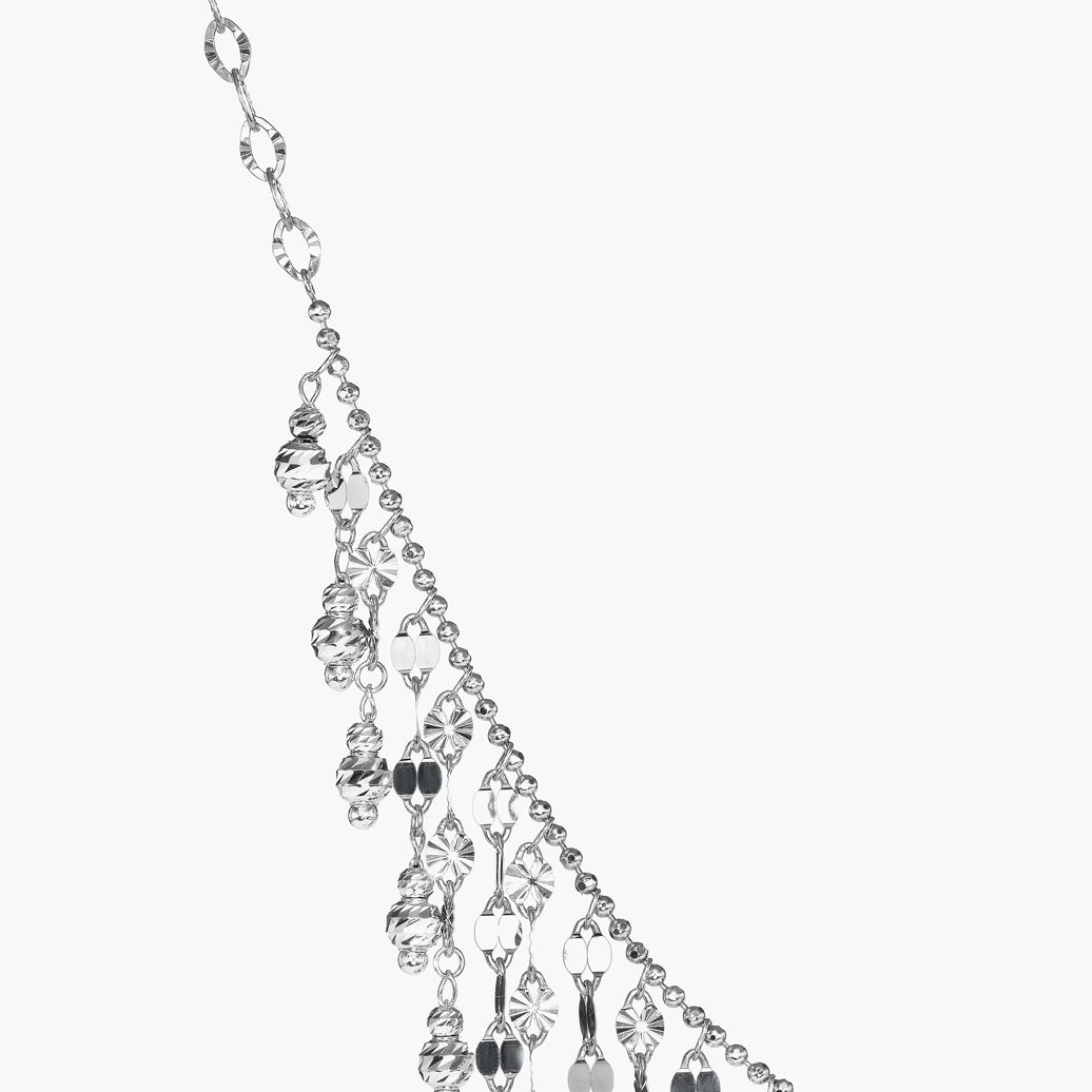 Solid platinum necklace wheat chain, Pt950 stamped platinum spiga chai –  Spainjewelry